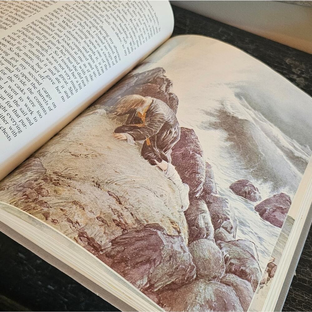 1989 Full Color Illustrations Robinson Crusoe Book Printed In Spain By Barrons - Picture 6 of 9